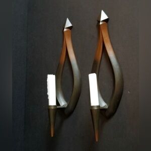 Vintage Wall Sconce candle holders Tear Drop shape Syroco Dart USA MCM
